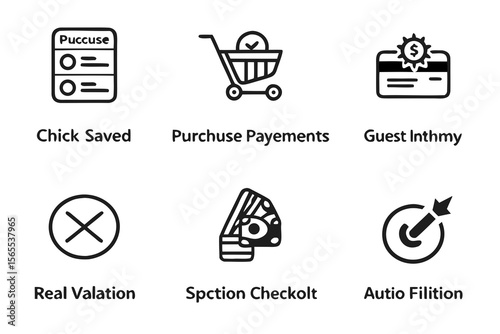 Purchase payment icons isolated on white background
