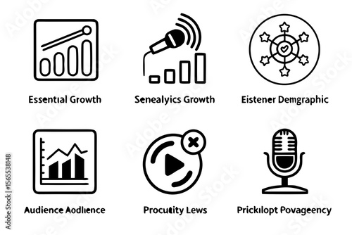 Business growth icons isolated on white background