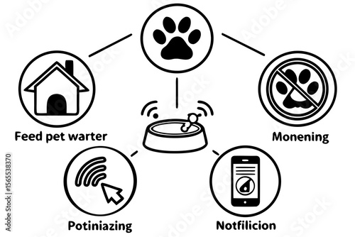 Pet care icons isolated on white background