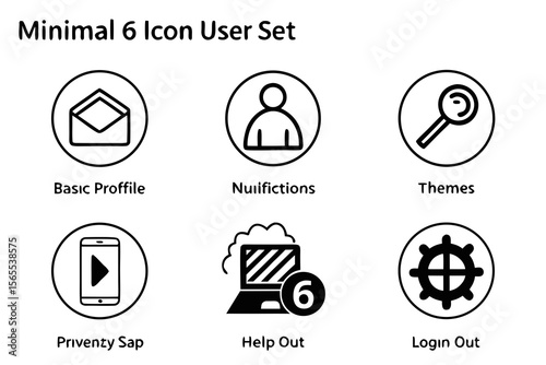 User interface icons isolated on white background
