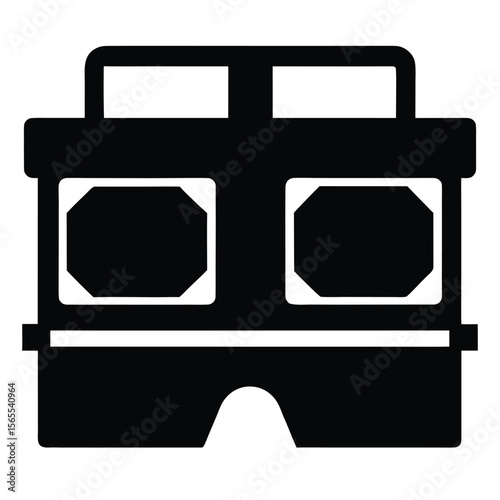 Iconic black stereoscope presents a retro experience with its recognizable design and transparent background