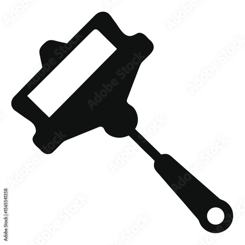 This solid black silhouette of a sandwich maker icon is on transparent background