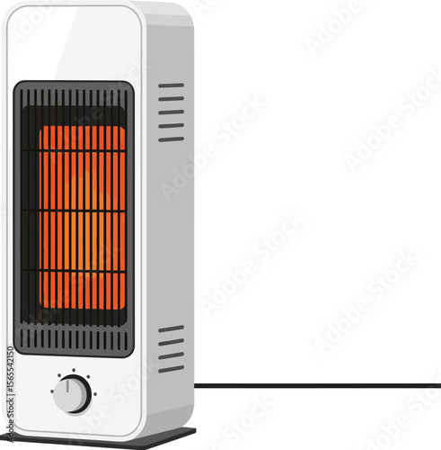 Vector illustration of a modern electric space heater in a flat minimalist style design