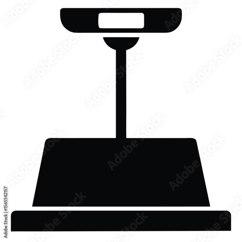 Black scale icon depicts a weighing tool with a digital display on transparent background