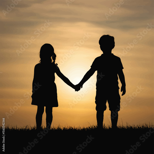 silhouettes children image