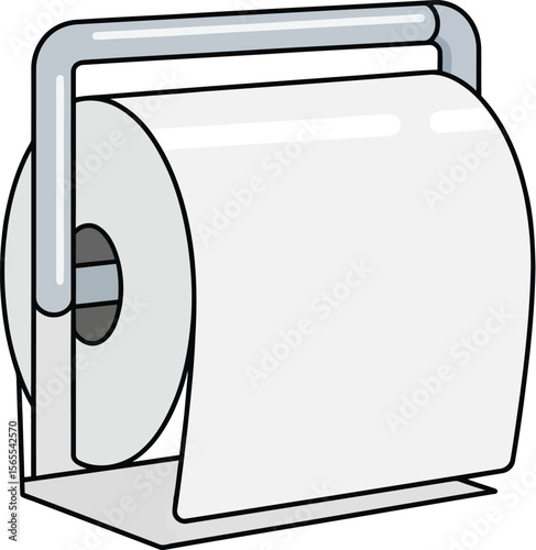 Simple vector illustration of a paper towel dispenser for kitchen cleaning or bathroom hygiene purposes