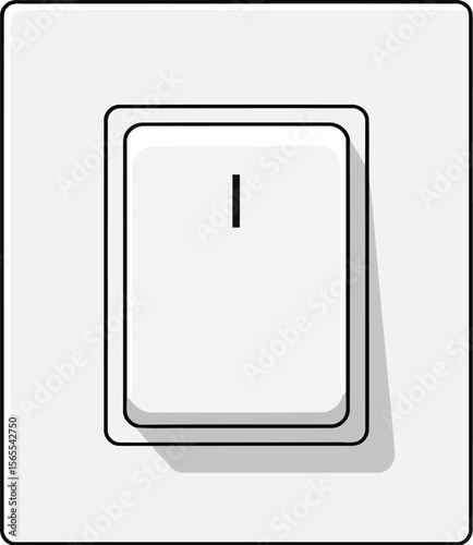 Simple light switch illustration featuring a modern design with a white surface to control the electrical system.