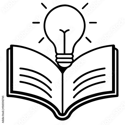 Book and lightbulb combination — learning and discovery