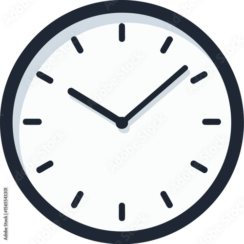 A simple vector illustration of a classic analog clock demonstrating time and schedule management