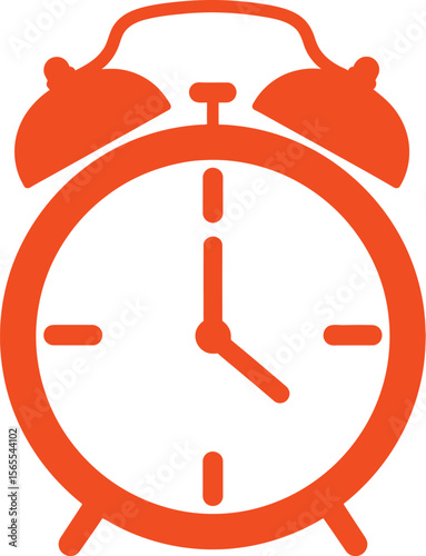 Orange alarm clock vector illustration indicating time reminder clock icon design concept
