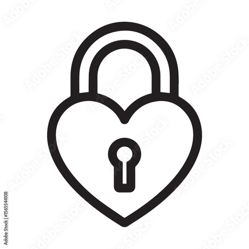 A heartshaped padlock icon, isolated on white background