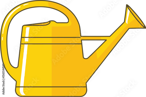 Yellow watering can illustration for garden or agriculture concept design simple illustration flat design vector graphic