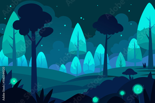 night landscape with moon