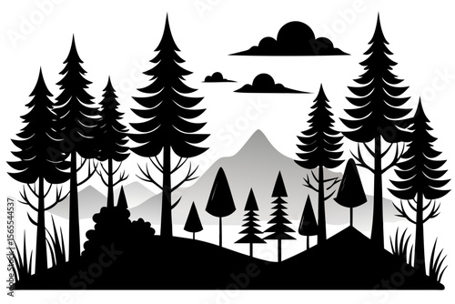 vector illustration of a forest
