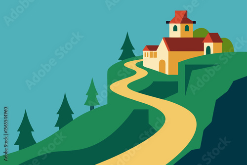 vector illustration of castle