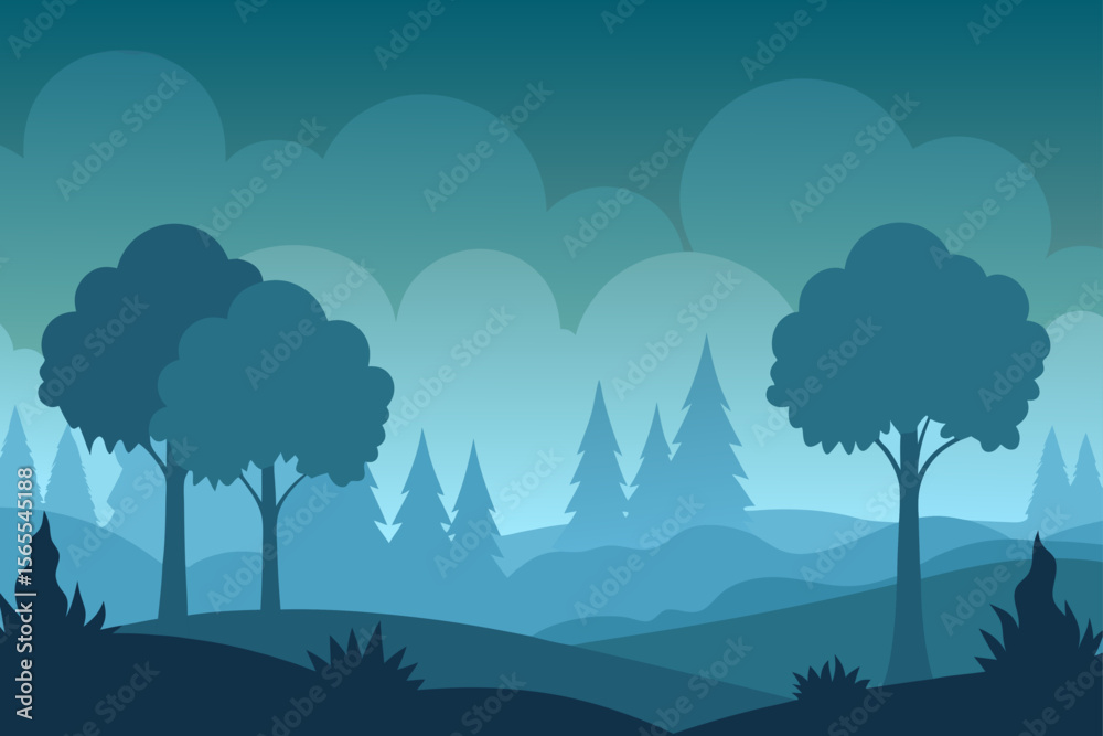 Fototapeta premium landscape with trees and mountains