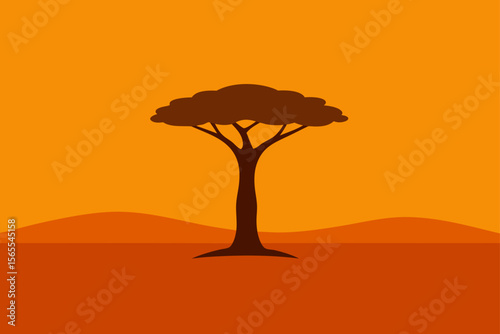 vector illustration of an orange tree
