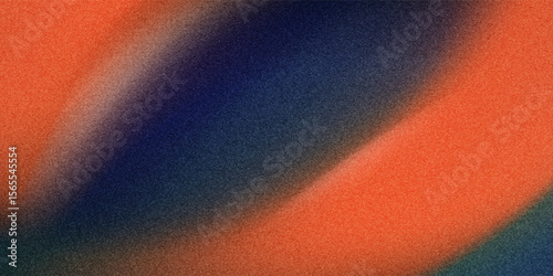 Abstract dark blue orange red rough texture background bright color wave shape.