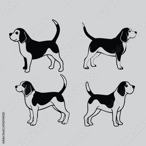 Beagle Dog Silhouette for Printing