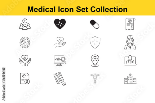 Collection of Minimalist Medical Icons for Healthcare Websites and Apps