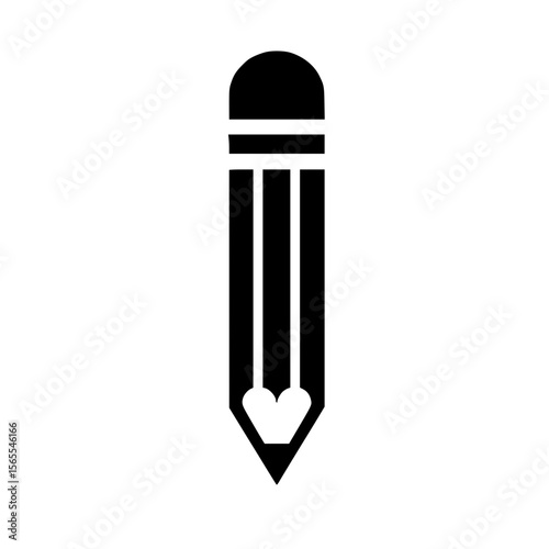Minimalist Black SVG Silhouette of a Pencil for Education and Learning Design Projects