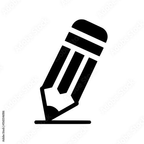 Minimalist Black SVG Silhouette of a Pencil for Education and Learning Design Projects