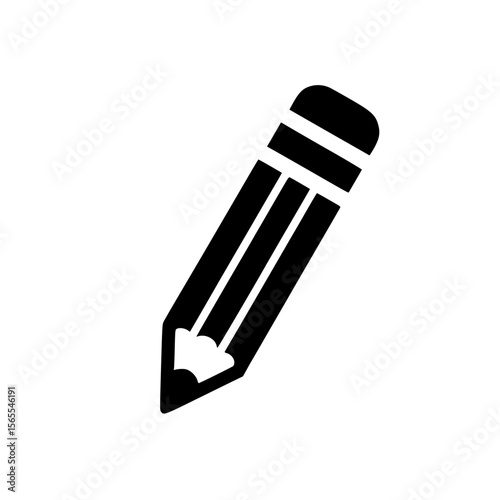 Minimalist Black SVG Silhouette of a Pencil for Education and Learning Design Projects