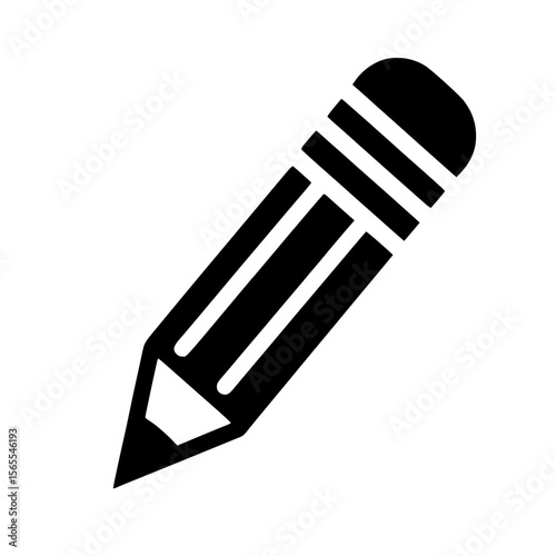 Minimalist Black SVG Silhouette of a Pencil for Education and Learning Design Projects