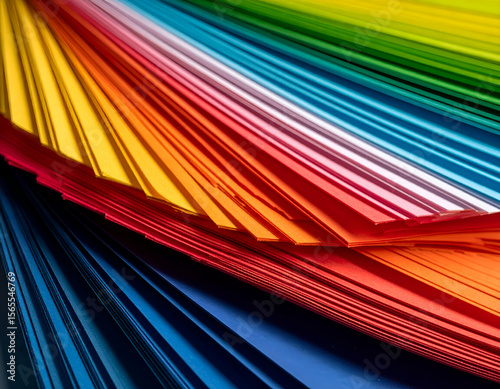 Vibrant Rainbow Color Paper Stack Texture