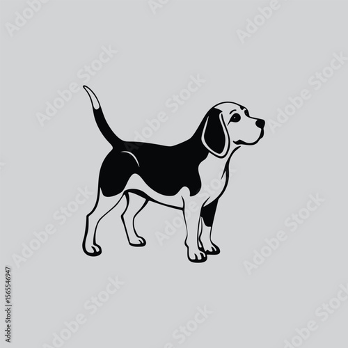 Hand Drawn Beagle Side Profile