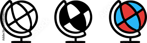 Globe icon, perfect for school or education use.