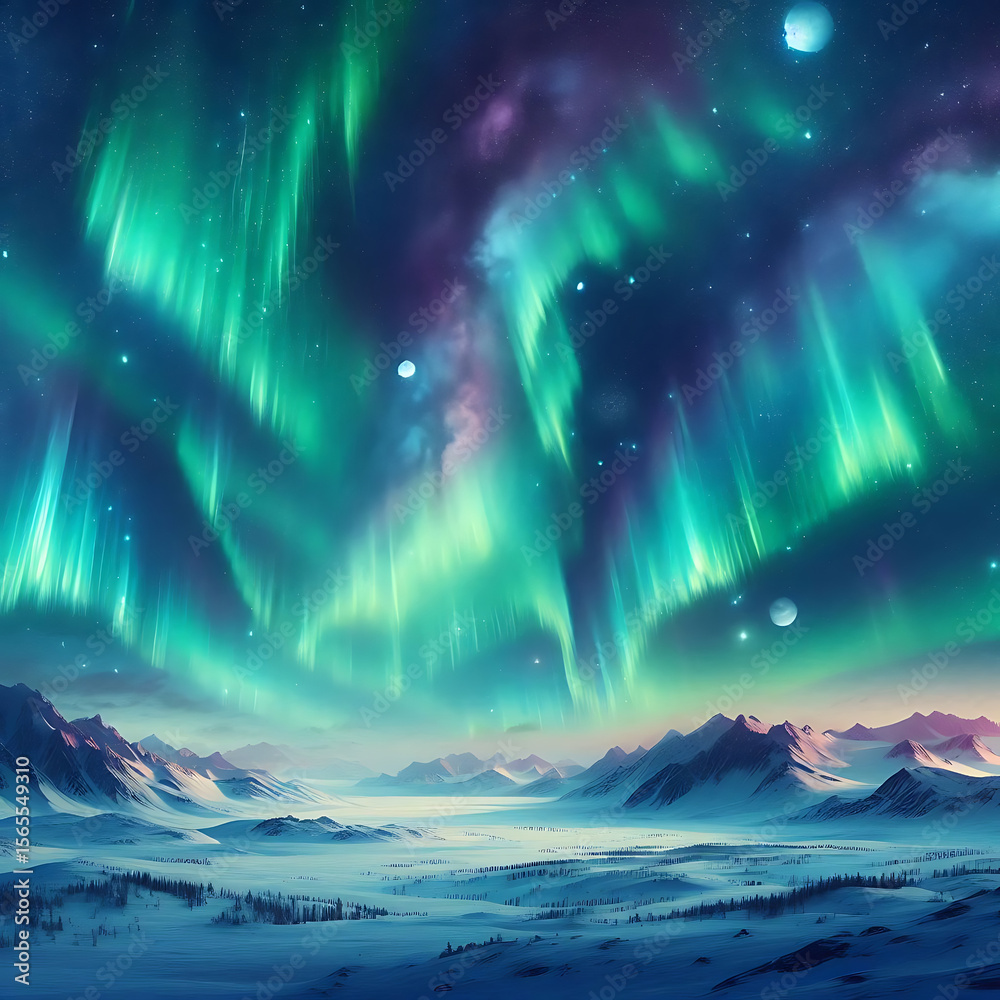 Fototapeta premium aurora borealis over the sea