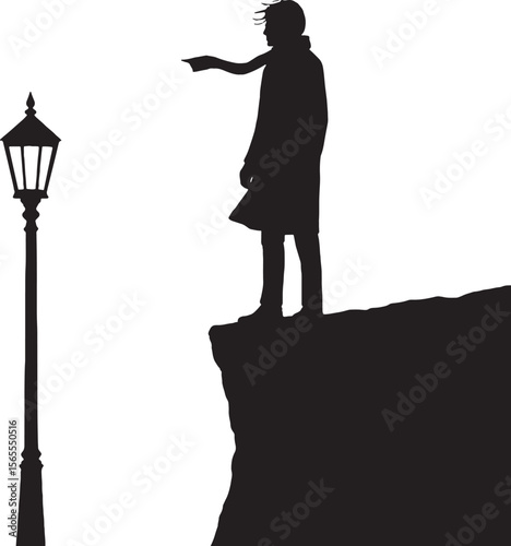 silhouette of a woman with a microphone