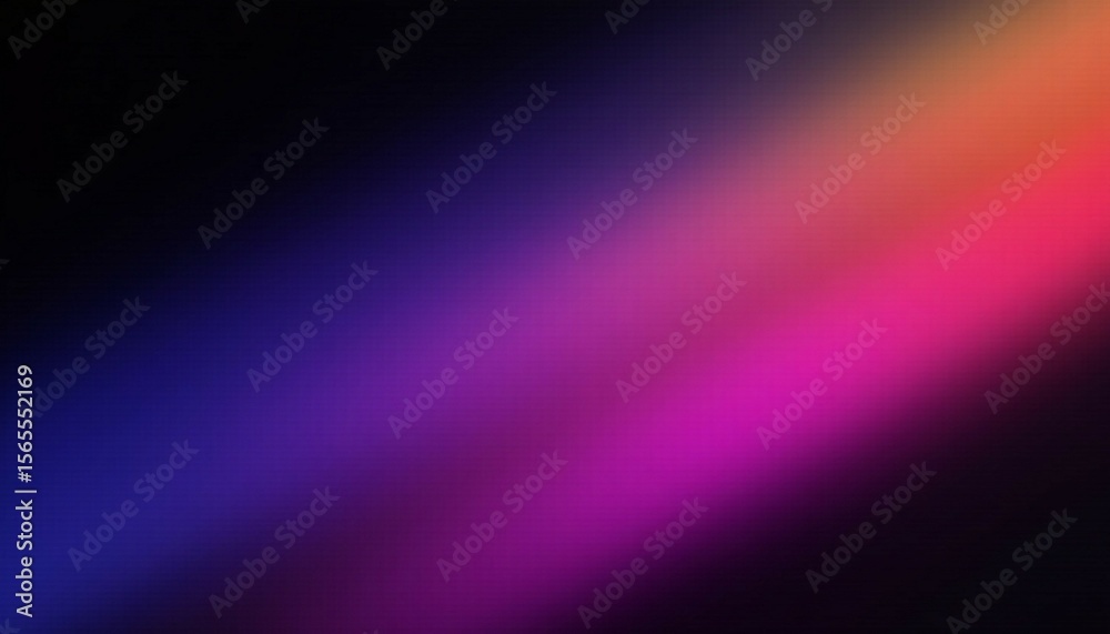 Fototapeta premium Dark grainy color gradient background, purple red orange blue black colors banner poster cover abstract design