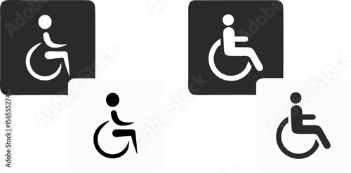 Varied Wheelchair User Icons 