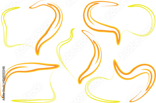 art colorful orange yellow thick abstract doodle outline speech bubbles