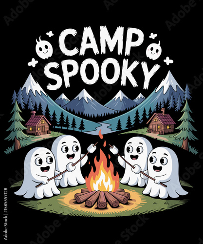 Camp Spooky Summerween Summer Halloween Cute Ghost