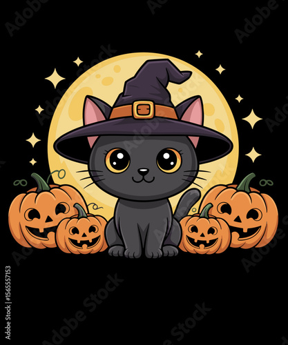 Retro Black Cat Halloween funny Pumpkin Costume