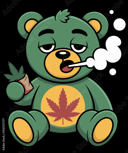 Teddy Bear Funny Weed Smoking Bear