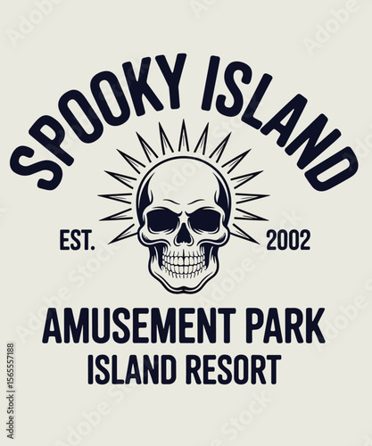 Vintage Spooky Island Amusement Park Island