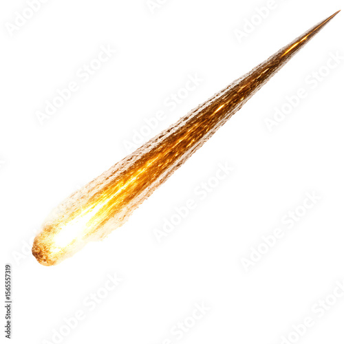 A meteor isolated on white background -made from AI