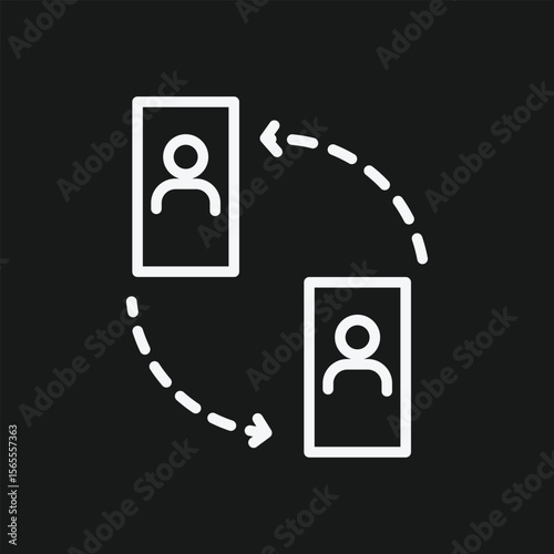 User Account Switching and Staff Rotation Icon for Employee Replacement and Peer-to-Peer Exchange