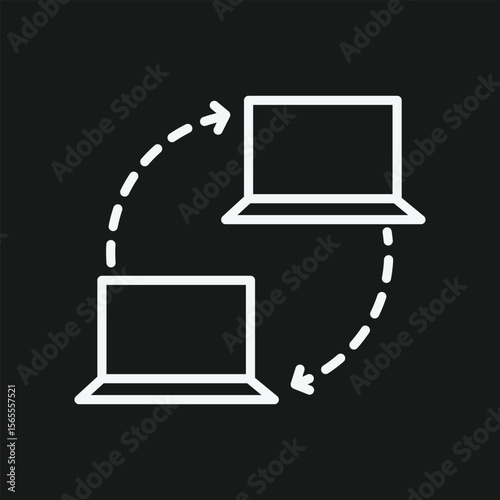 Data Synchronization and File Transfer Icon for Peer-to-Peer Networking and Computer Migration