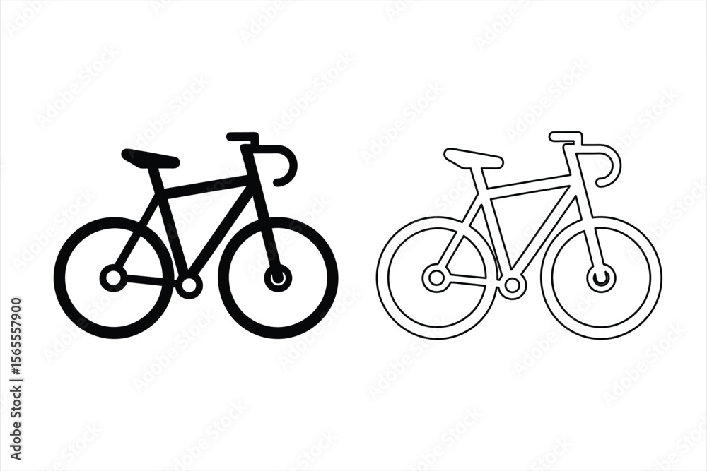 Fototapeta premium Black and white bicycle icons bike transport