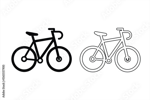 Black and white bicycle icons bike transport