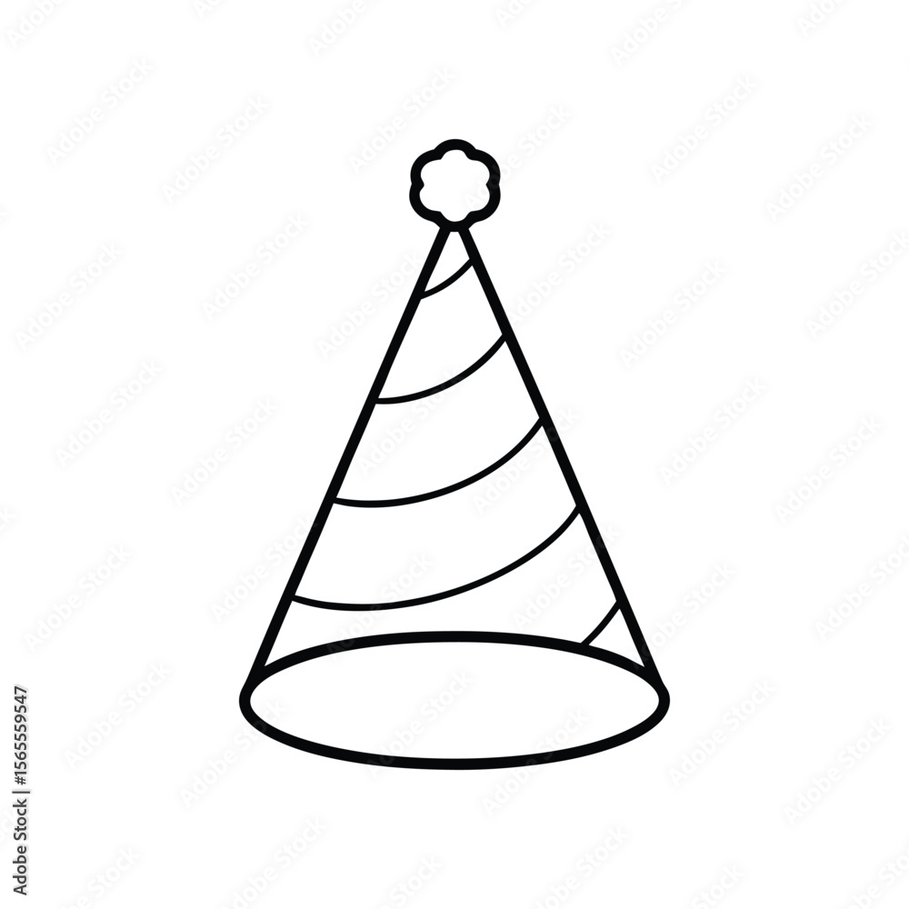 Fototapeta premium party hat line art