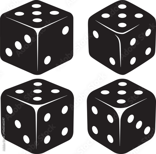 Dice silhouette vector illustration