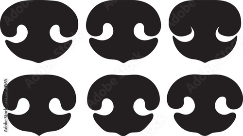 Dog nose silhouette vector illustration