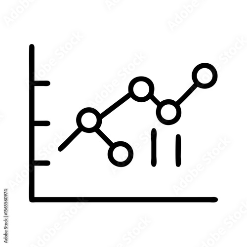 Line graph displaying trends and statistical data using a simple design, sketch