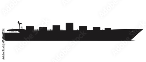 Container Ship Silhouette Cargo Vessel Illustration
